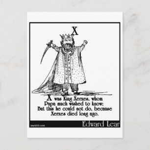 X war König Xerxes, der Postkarte
