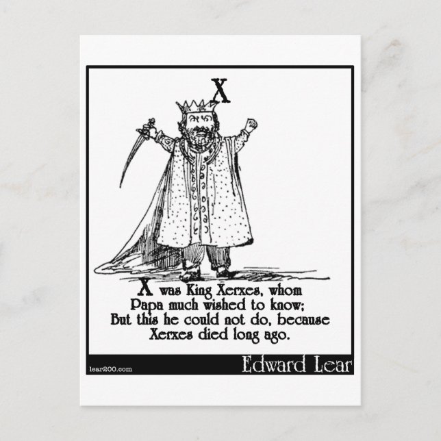 X war König Xerxes, der Postkarte (Vorderseite)