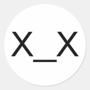 x_x tote Emoticon-Aufkleber Runder Aufkleber