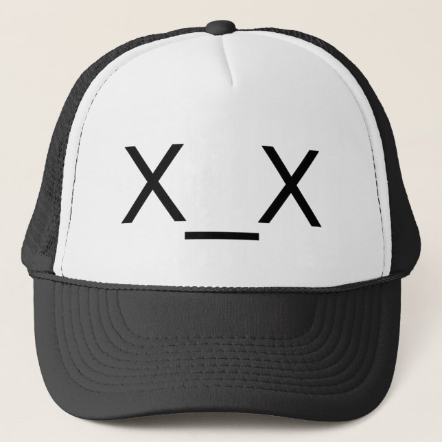 x_x toter Emoticon-Hut Truckerkappe (Vorderseite)