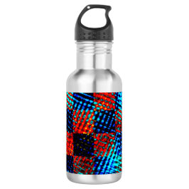 Xadrez azul, laranja, Fake sujo ou manchado. Edelstahlflasche