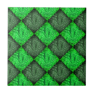 Xadrez verde falsa grama ou folhas de coqueiro. fliese
