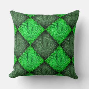 Xadrez verde falsa grama ou folhas de coqueiro. kissen