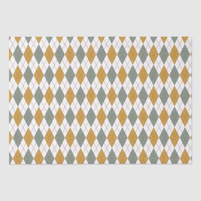 Xanadu und Gold Winter Raute Seidenpapier (Vorderseite)