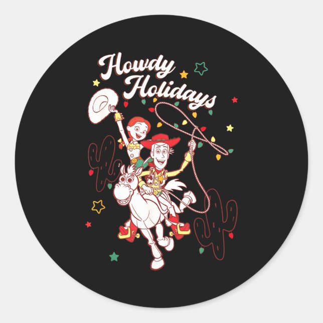Xar Christmas Howdy Holidays Friends  Runder Aufkleber (Vorderseite)