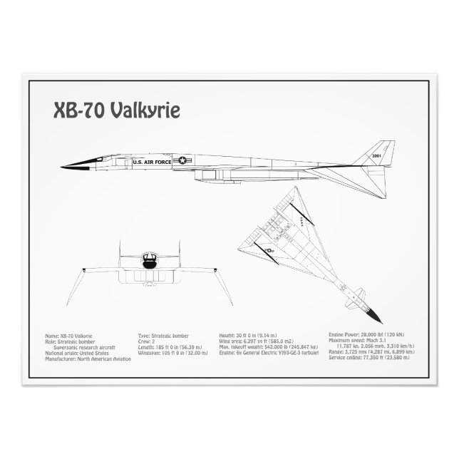 XB-70 Valkyrie - Flugzeugkonzepte BD Fotodruck (Vorne)
