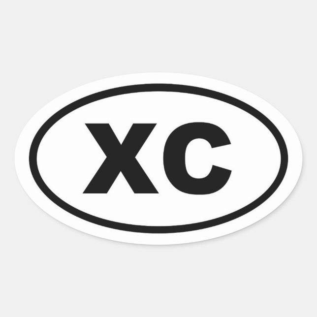 XC Cross Country Ovaler Aufkleber (Vorderseite)