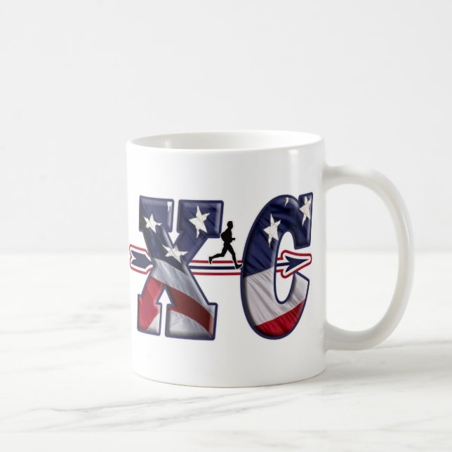 XC CROSS COUNTRY-PATRIOTISCHE USA-FLAGGE KAFFEETASSE (Rechts)