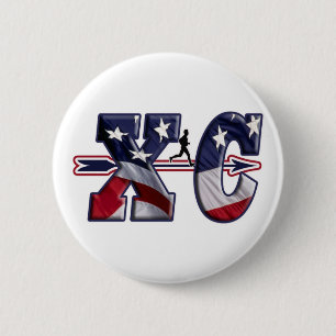 XC CROSS COUNTRY-USA-FLAGGE EINGEWICKELT BUTTON