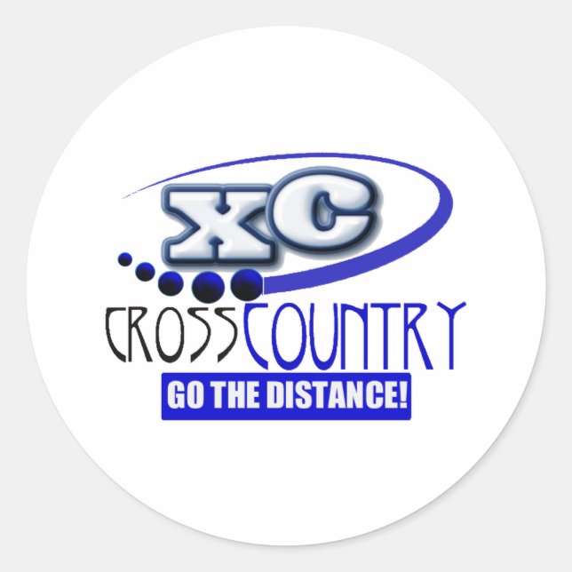 XC CROSS LAND GEHEN DIE ENTFERNUNG! RUNDER AUFKLEBER (Vorderseite)