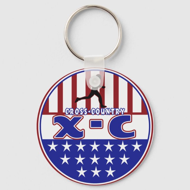 XC CROSS LAND PATRIOTIC USA FARBEN SCHLÜSSELANHÄNGER (Vorderseite)