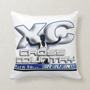 XC GEBOREN, QUERland-LOGO LAUFEN ZU LASSEN Kissen