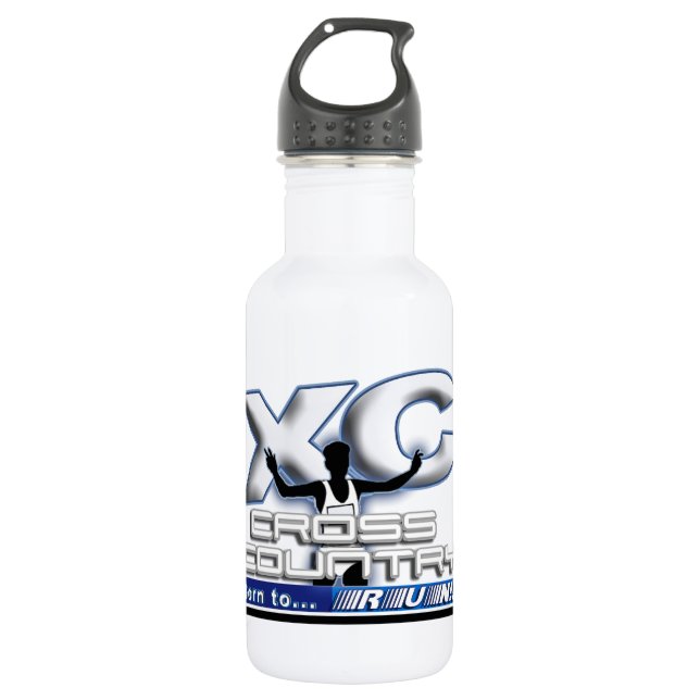 XC GEBOREN, QUERland-LOGO LAUFEN ZU LASSEN Trinkflasche (Vorderseite)