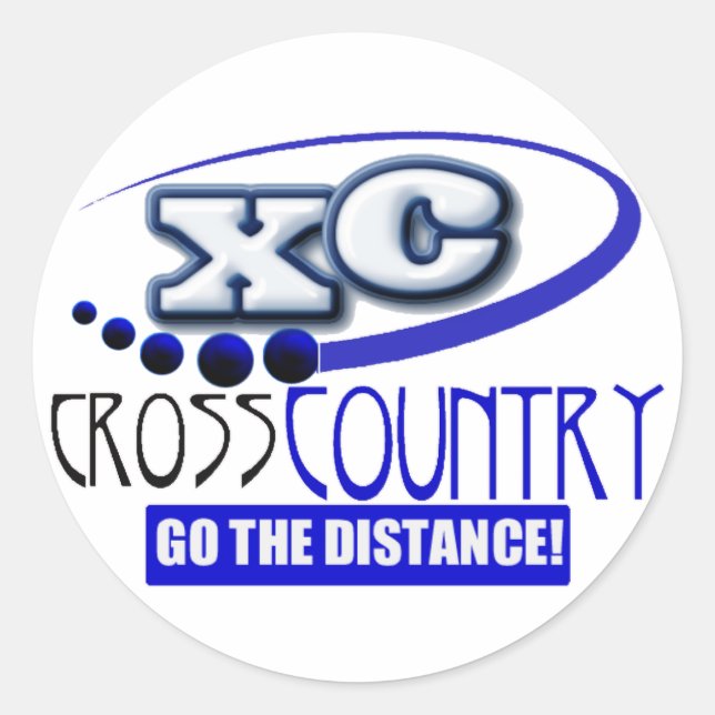XC MOTTO - Fahren Sie in die Ferne - LAND Runder Aufkleber (Vorderseite)
