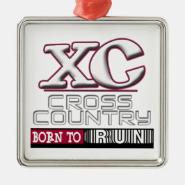 XC QUERland-MOTTO GEBOREN, KASTANIENBRAUN LAUFEN Ornament Aus Metall