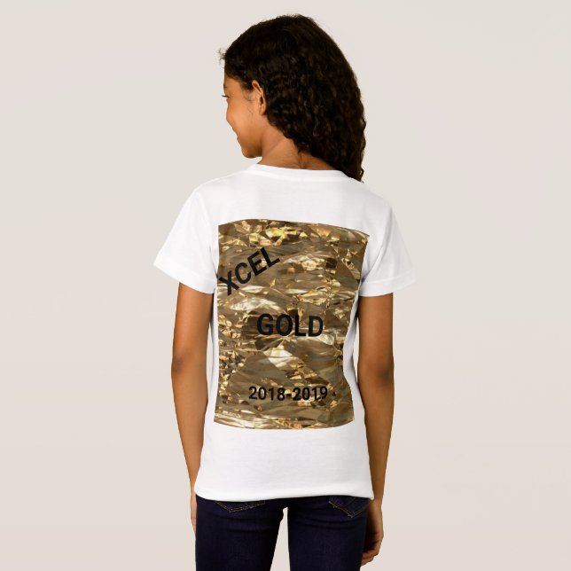 Xcel Gold Girls Gymnastique T-shirt Personnalisé (Dos entier)