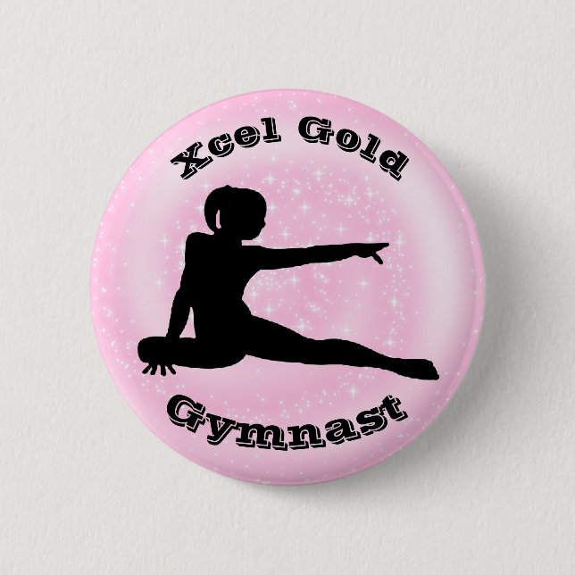 Xcel Gold Gymnast - Gymnastikschaltfläche für Mädc Button (Vorderseite)