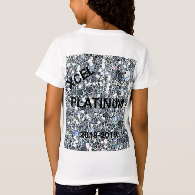 Xcel Platinum Girls Personalisiert Gymnastics TShi T-Shirt (Rückseite)