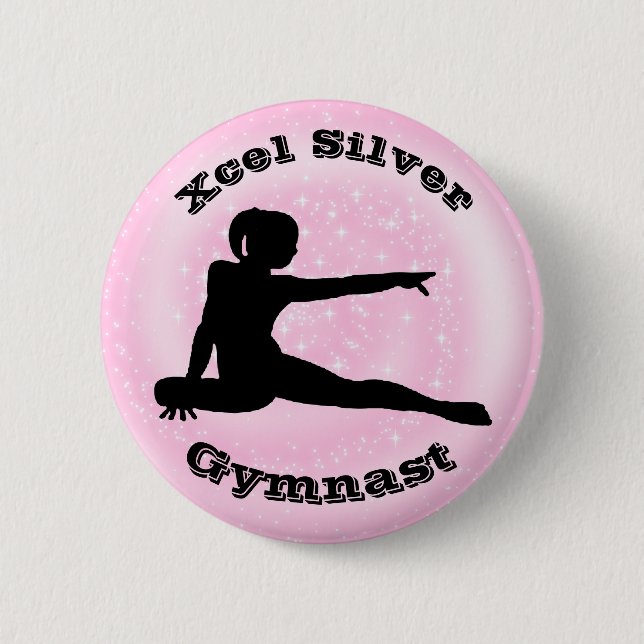 Xcel Silver Turner - Mädchen-Turnen-Knopf Button (Vorderseite)