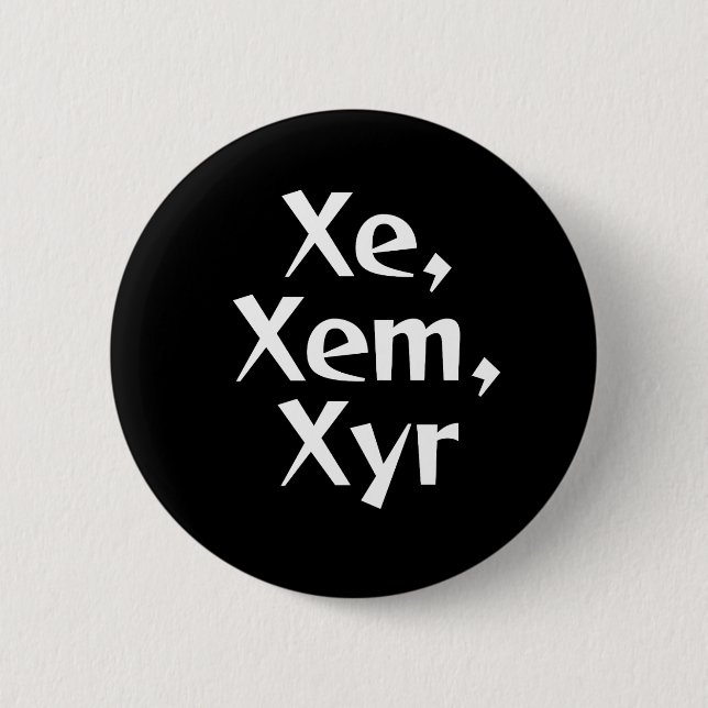 Xe/Xem Pronomen-Knopf Button (Vorderseite)