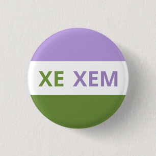 Xe/Xem Pronomina Genderqueer Flaggen-Abzeichen Button