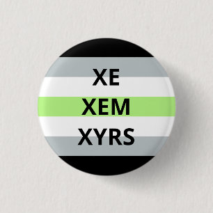 Xe/Xem/Xyrs Pronomina Agender Abzeichen Button
