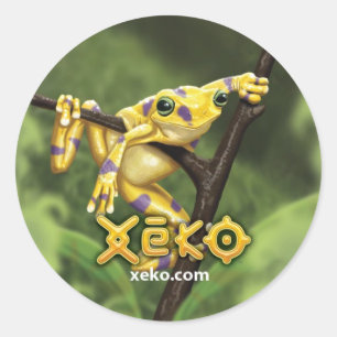 Xeko goldene Frosch-Aufkleber Runder Aufkleber