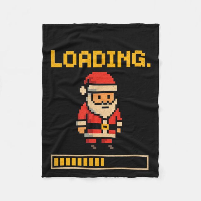 Xel Santa Loading Retro Christmas Gamer Shirt  Fleecedecke (Vorderseite)