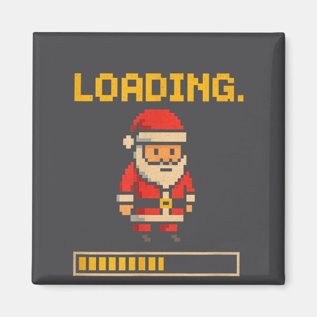 Xel Santa Loading Retro Christmas Gamer Shirt  Magnet (Vorne)