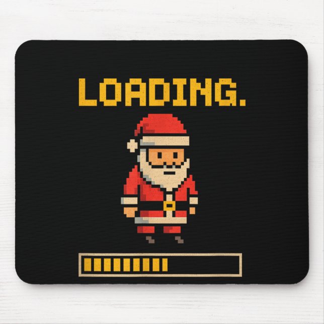 Xel Santa Loading Retro Christmas Gamer Shirt  Mousepad (Vorne)