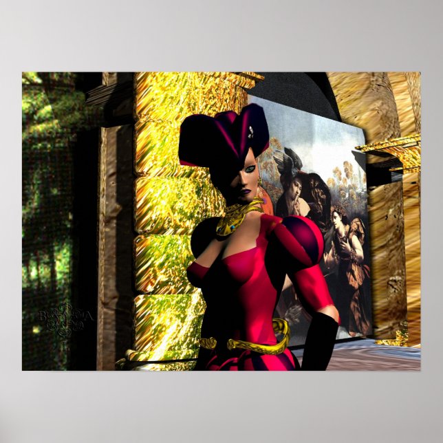 XENIA EXPLORES HYPERION'S ORBITER, Science Fiction Poster (Vorne)