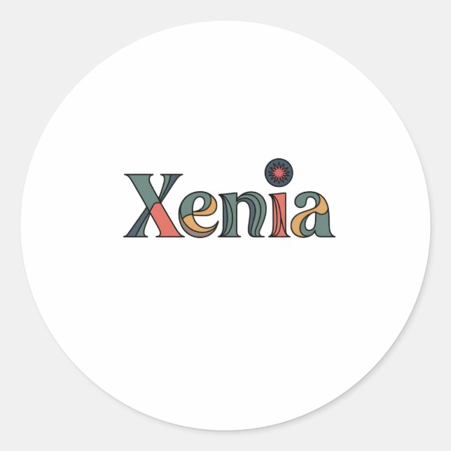 Xenia Runder Aufkleber (Vorderseite)