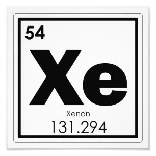 Xenon-Chemielementsymbol-chemische Formel Fotodruck