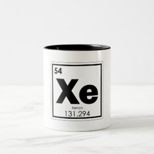 Xenon-Chemielementsymbol-chemische Formel Zweifarbige Tasse