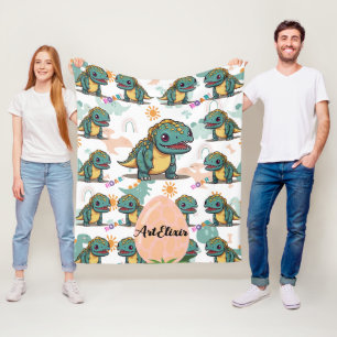 Xenotarsosaurus Dinosaur Süß Kawaii  Fleecedecke