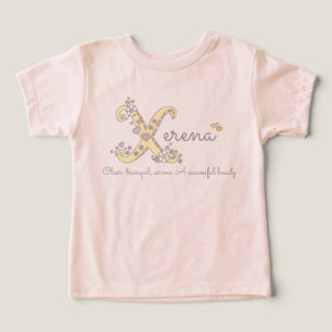 Xerena nom fille signifiant X monogramme vêtement 
