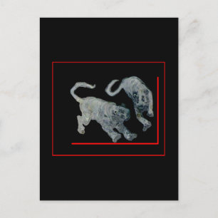 Xian China 2002 Ghost Tigers Red Boarder Gibney Postkarte