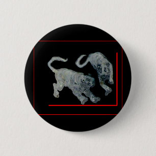 Xian China 2002 Ghost Tigers Red Boarder The MUSEU Button