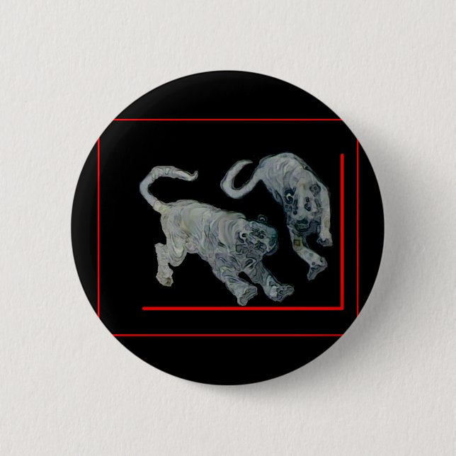 Xian China 2002 Ghost Tigers Red Boarder The MUSEU Button (Vorderseite)