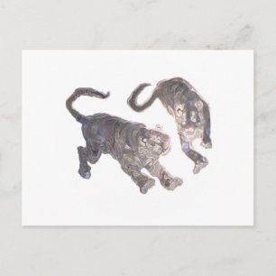 Xian China 2002 Ghost Tigers White Circle Transp Postkarte