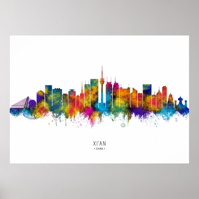  Xi'an China Skyline Poster (Vorne)
