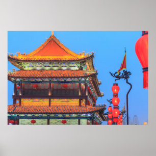 Xi'An Stadtmauer Gebäude Poster