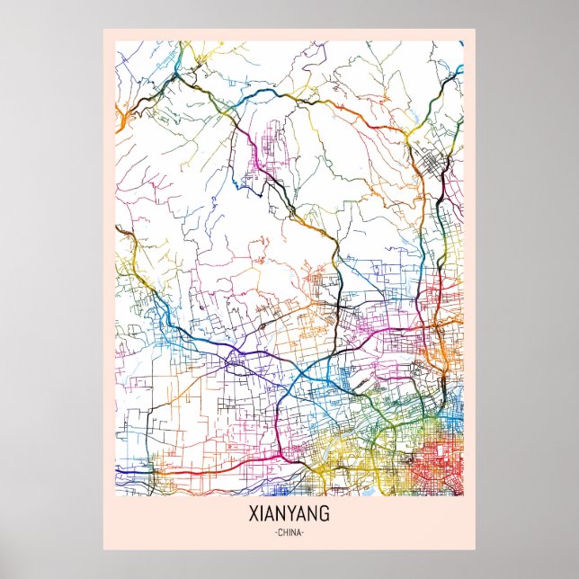 Xianyang China City Map Poster (Vorne)