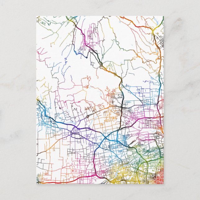 Xianyang China City Map Postkarte (Vorderseite)