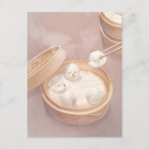 Xiao Long Bao Niedlich Illustration Ankündigungspostkarte