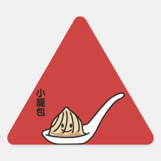 Xiaolongbao chinesisches Suppen-Mehlkloß-Dim Dreieckiger Aufkleber