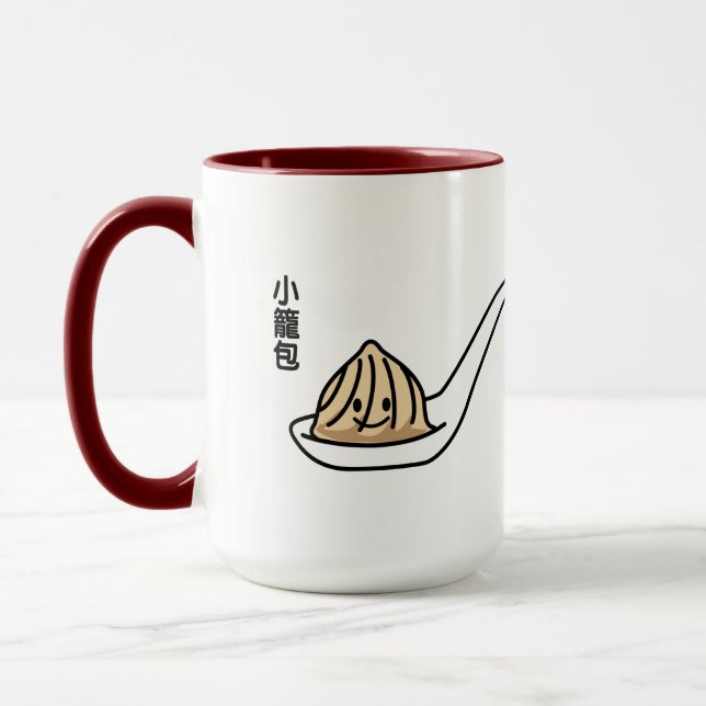 Xiaolongbao chinesisches Suppen-Mehlkloß-Dim Tasse (Links)