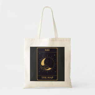 XIII Die Nap Tarotkarte: Schwarze Katze schläft au Tragetasche