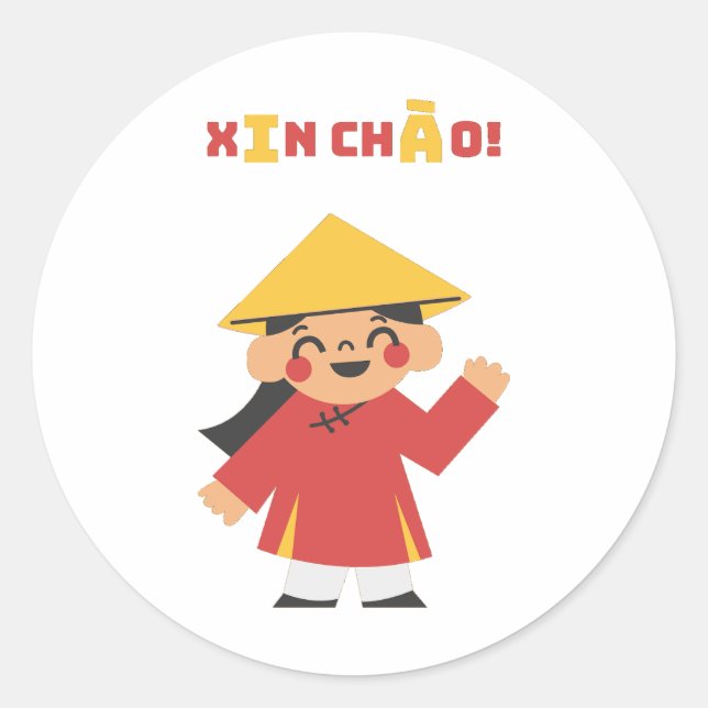 XIN CHÀO! Vietnam Sticker (Vorderseite)