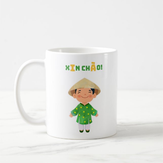 "Xin Chào!" Vietnamische Tasse - Kulturgeschenk Vi (Links)